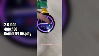 2.8 นิ้ว วงกลม TFT Display 480x480 RGB 40 Pin สําหรับ Smart Home