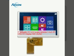 5' 800x480 TFT โมดูลจอ LCD 5 นิ้ว IPS LVDS TFT Display 500 Cd/M2