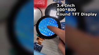 จอแสดงผล TFT LCD แบบวงกลมขนาด 3.4 นิ้ว 800 * 800