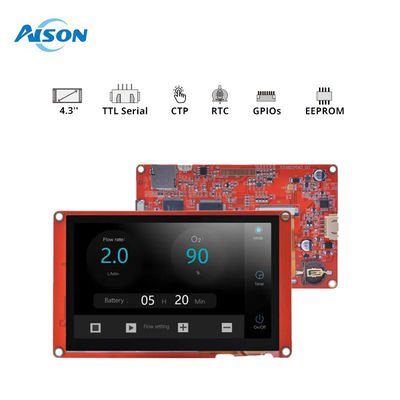 4.3 นิ้ว Nextion อินเทลเลนท์ HMI Display 480x272 โมดูลจอสัมผัส 300 cd/m2