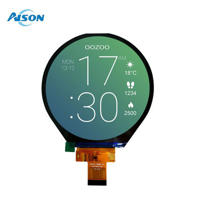 3.4 นิ้ว 800 * 800 วงกลม TFT LCD Display MIPI อินเตอร์เฟซ 30 ปินสําหรับการควบคุมอุตสาหกรรมบ้านฉลาด